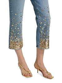 The Champagne Gold Embellished Jeans