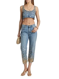 The Champagne Gold Embellished Jeans