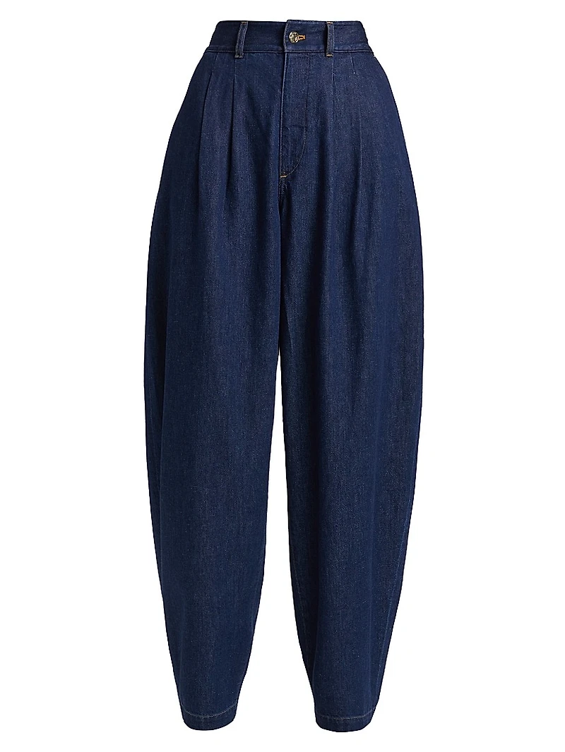 The Tapered Pleated Denim Trousers