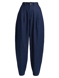 The Tapered Pleated Denim Trousers