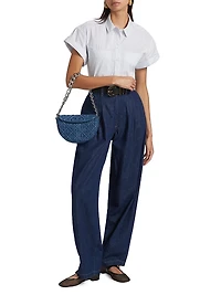 The Tapered Pleated Denim Trousers