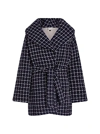 Milla Checked Wool Wrap Jacket