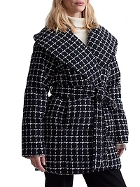 Milla Checked Wool Wrap Jacket