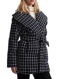 Milla Checked Wool Wrap Jacket