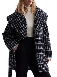 Milla Checked Wool Wrap Jacket