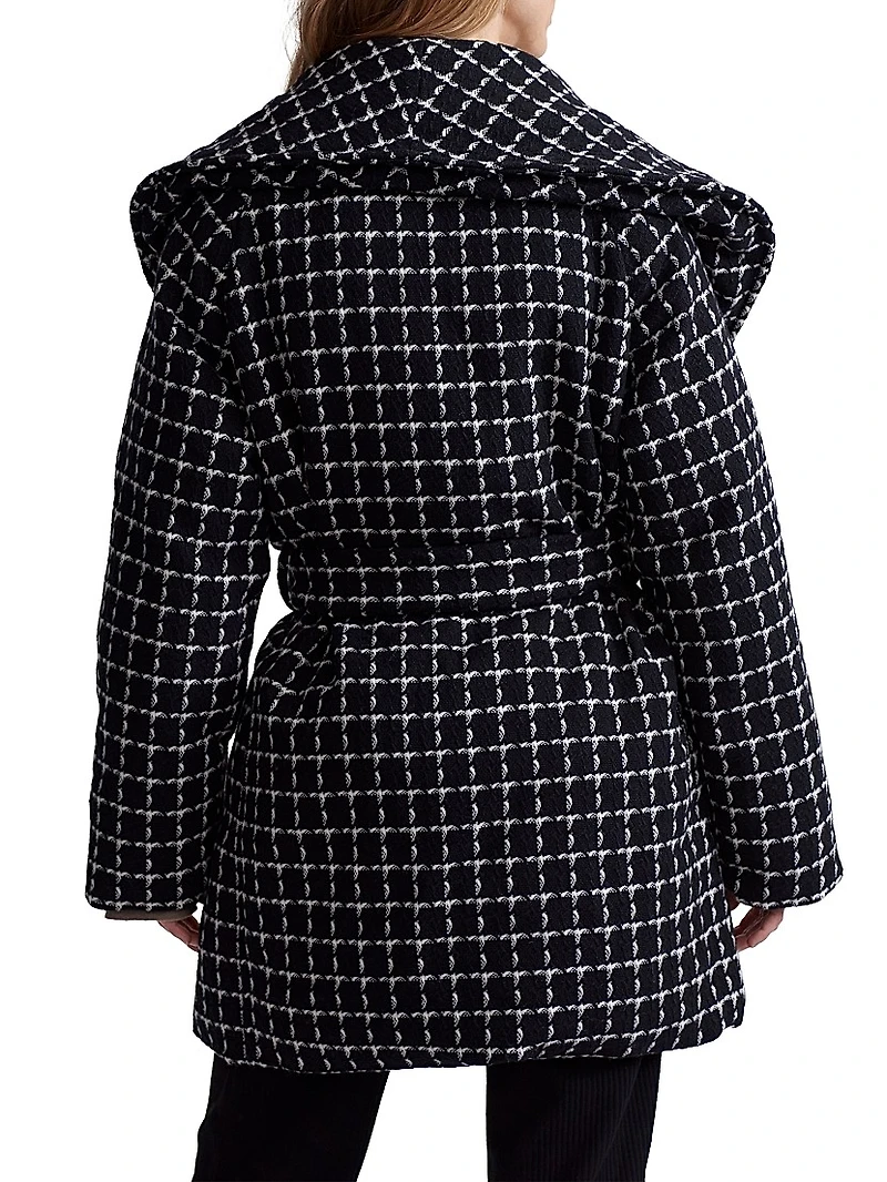 Milla Checked Wool Wrap Jacket
