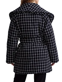 Milla Checked Wool Wrap Jacket