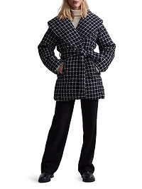 Milla Checked Wool Wrap Jacket