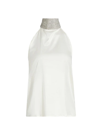 Kylan Crystal-Embellished Satin Sleeveless Blouse