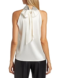 Kylan Crystal-Embellished Satin Sleeveless Blouse