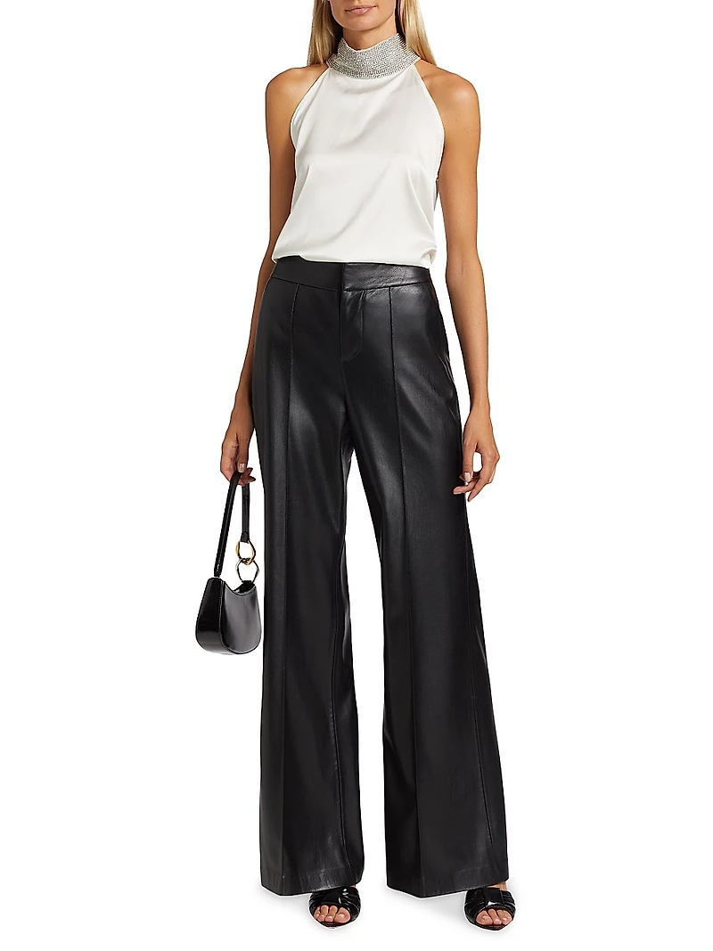 Kylan Crystal-Embellished Satin Sleeveless Blouse