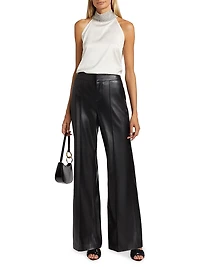 Kylan Crystal-Embellished Satin Sleeveless Blouse