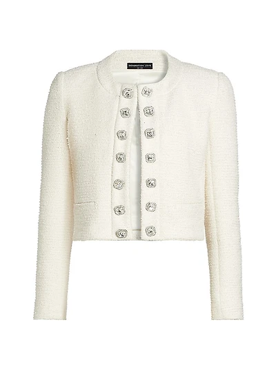 Kaiden Crystal-Embellished Tweed Jacket