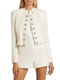 Kaiden Crystal-Embellished Tweed Jacket