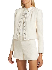 Kaiden Crystal-Embellished Tweed Jacket