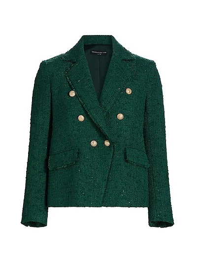 Eliza Tweed Double-Breasted Blazer