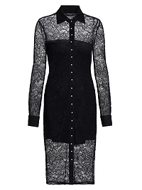 Lorene Lace Button-Front Shirtdress