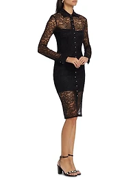 Lorene Lace Button-Front Shirtdress