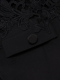 Navina Lace-Trim Crepe Minidress