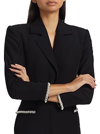 Stellina Faux-Pearl-Embellished Crepe Blazer Minidress