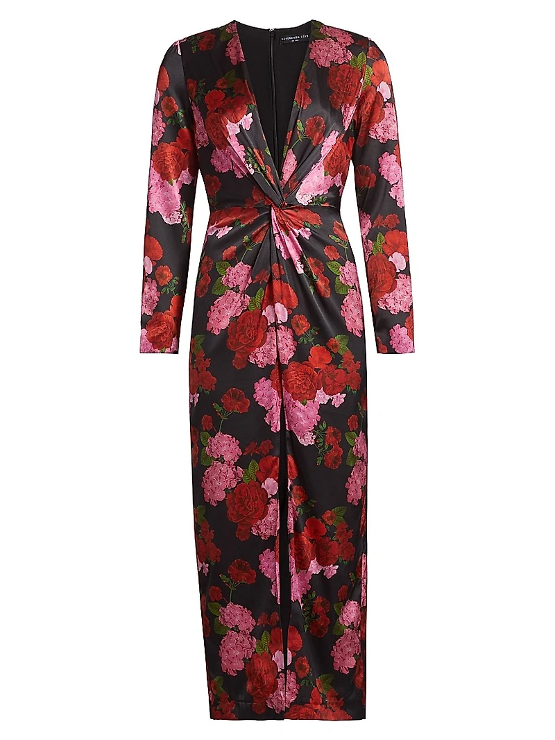 Silvanna Floral Satin Maxi Dress