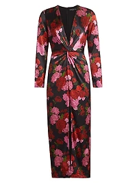 Silvanna Floral Satin Maxi Dress