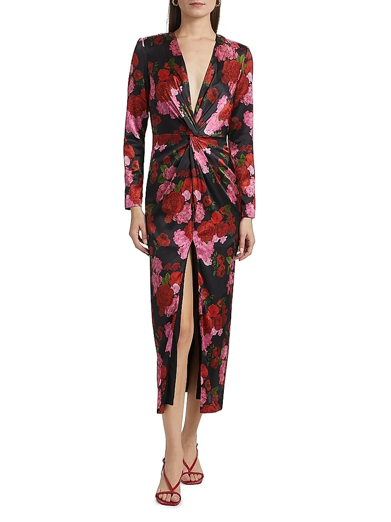 Silvanna Floral Satin Maxi Dress