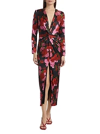 Silvanna Floral Satin Maxi Dress