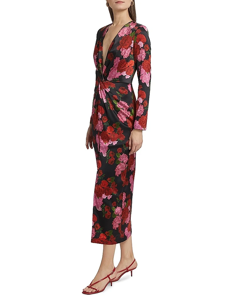 Silvanna Floral Satin Maxi Dress