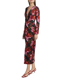 Silvanna Floral Satin Maxi Dress
