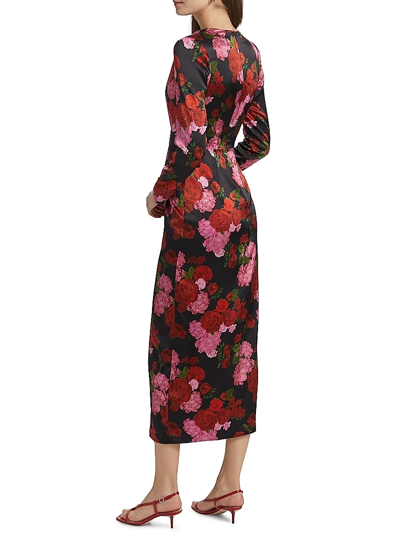 Silvanna Floral Satin Maxi Dress