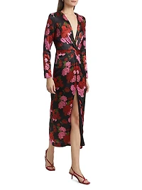 Silvanna Floral Satin Maxi Dress