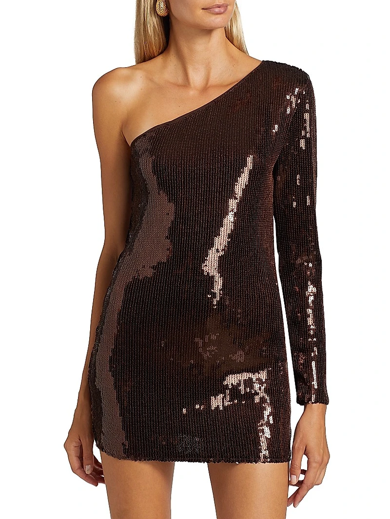Tracie Sequined One-Shoulder Minidress