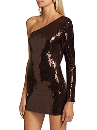 Tracie Sequined One-Shoulder Minidress
