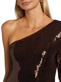 Tracie Sequined One-Shoulder Minidress