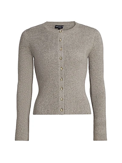 Dua Crystal-Embellished Rib-Knit Cardigan