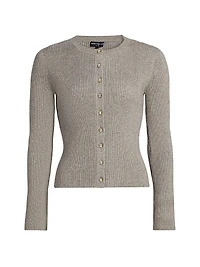 Dua Crystal-Embellished Rib-Knit Cardigan