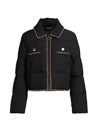 Aniston Chain-Trim Puffer Jacket
