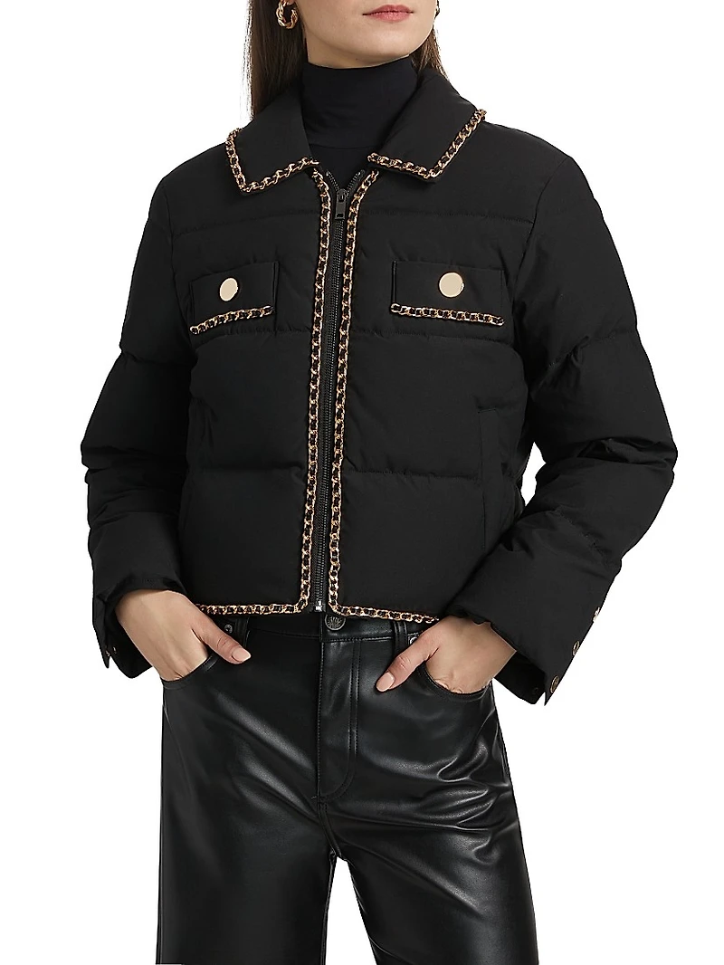 Aniston Chain-Trim Puffer Jacket