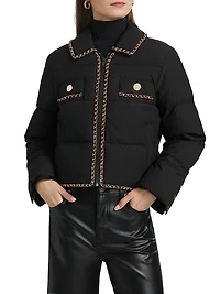 Aniston Chain-Trim Puffer Jacket