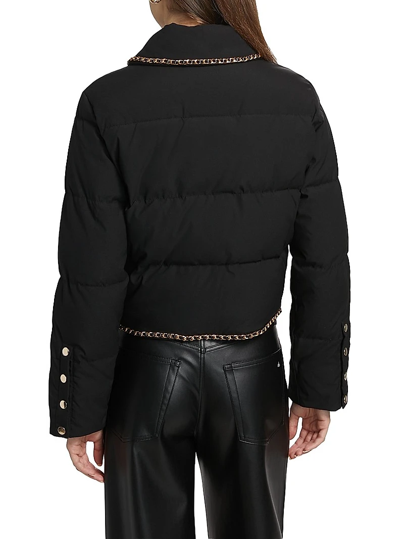 Aniston Chain-Trim Puffer Jacket