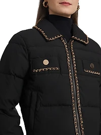 Aniston Chain-Trim Puffer Jacket