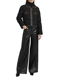 Aniston Chain-Trim Puffer Jacket