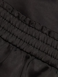 Ceily Satin Lace-Cuff Pants