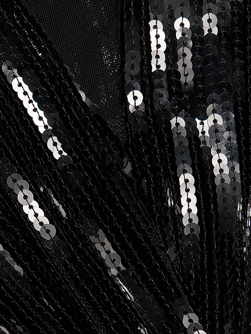 Silvanna Sequined Twist-Front Maxi-Dress