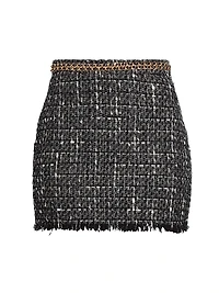 Stella Chain-Embellished Tweed Miniskirt
