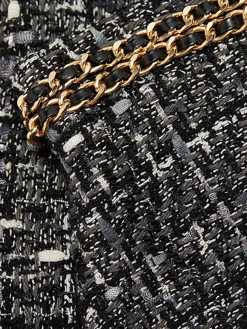 Stella Chain-Embellished Tweed Miniskirt