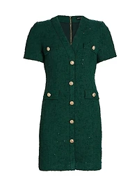 Anne Tweed V-Neck Minidress