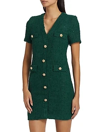 Anne Tweed V-Neck Minidress
