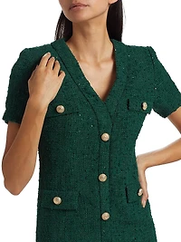 Anne Tweed V-Neck Minidress